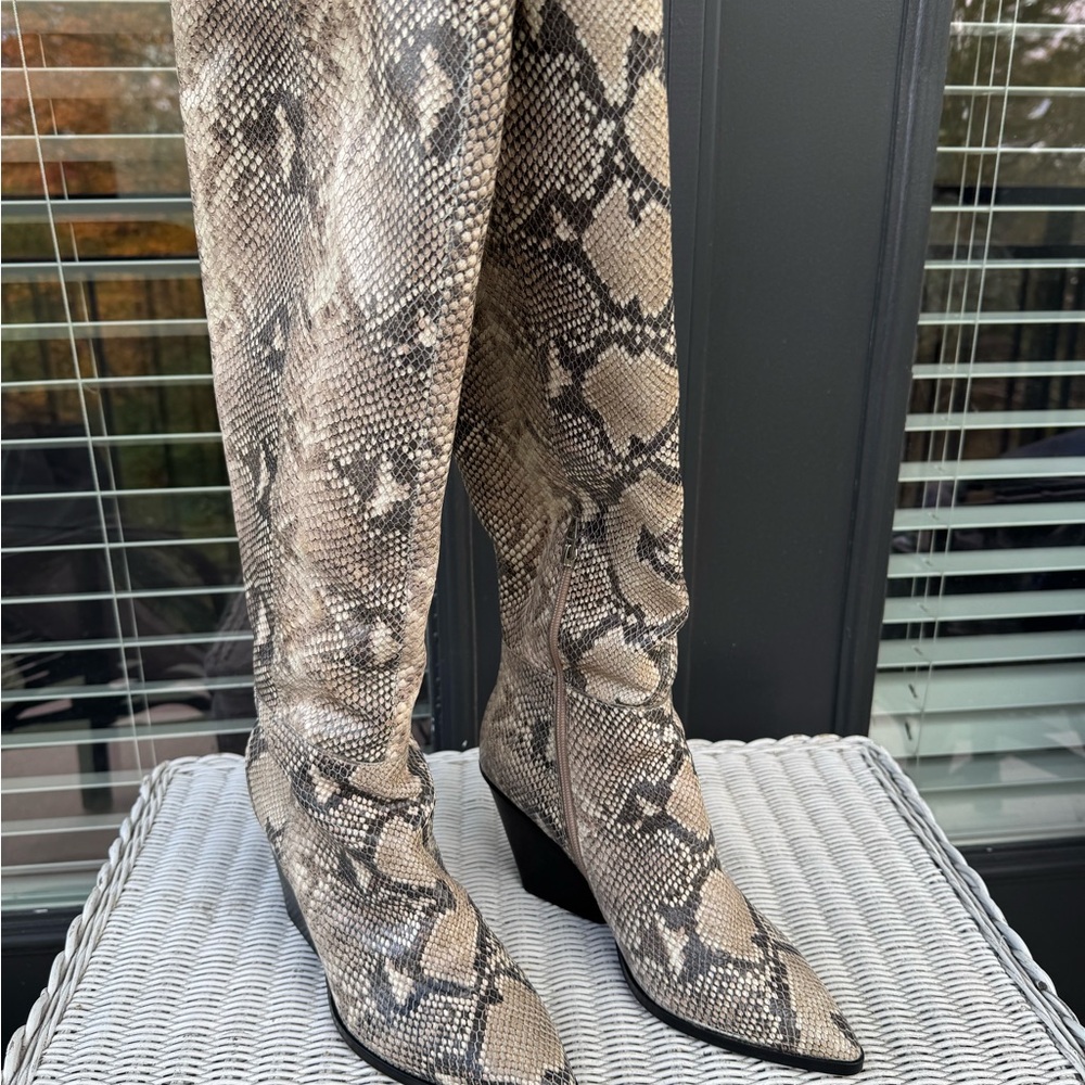 Dolce Vita Tall Snakeskin Boots, size 9, never worn